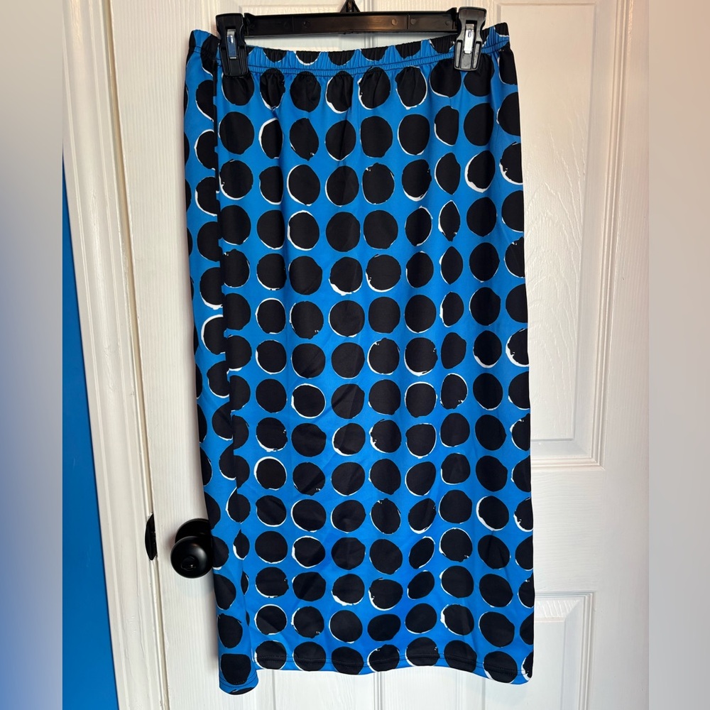 Blue and Black Polka Dot Skirt